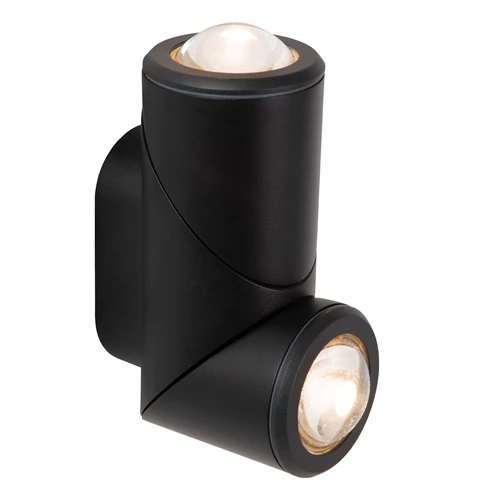 Lucide ERIN - Foco de pared / Lámpara de pared Dentro/Fuera - LED - 2x5W 2700K - IP65 - Negro - detalle 2